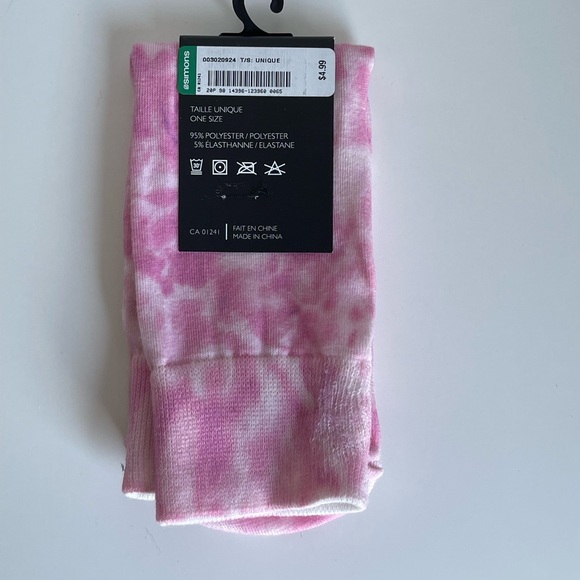 ☀️3/15$ NWT Simons Pink Tie-Dye Socks - Picture 2 of 2